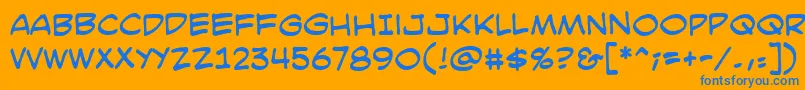SmackattackbbReg Font – Blue Fonts on Orange Background
