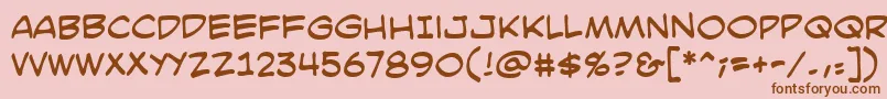 フォントSmackattackbbReg – ピンクの背景に茶色のフォント