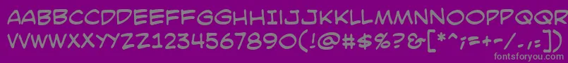 Weitere Informationen zur SmackattackbbReg-Schriftart SmackattackbbReg-Schriftart – Graue Schriften auf violettem Hintergrund