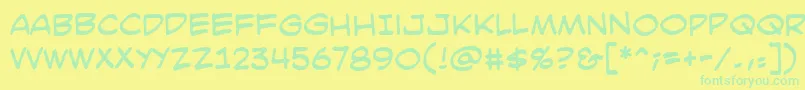 SmackattackbbReg Font – Green Fonts on Yellow Background