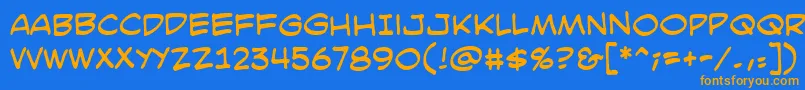SmackattackbbReg Font – Orange Fonts on Blue Background