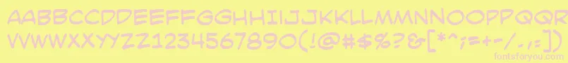 SmackattackbbReg-fontti – vaaleanpunaiset fontit keltaisella taustalla