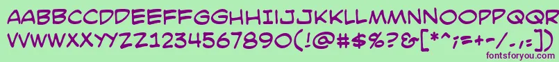 フォントSmackattackbbReg – 緑の背景に紫のフォント