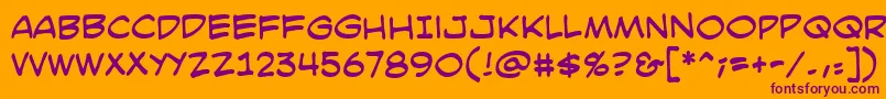 Шрифт SmackattackbbReg – фиолетовые шрифты на оранжевом фоне