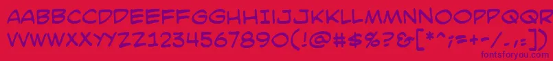 SmackattackbbReg Font – Purple Fonts on Red Background