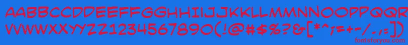 SmackattackbbReg Font – Red Fonts on Blue Background