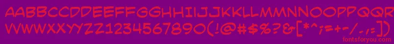 Fonte SmackattackbbReg – fontes vermelhas em um fundo violeta