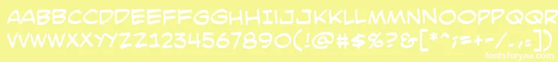 SmackattackbbReg Font – White Fonts on Yellow Background