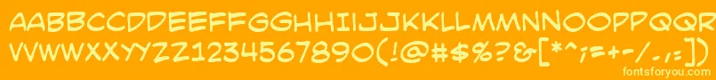 SmackattackbbReg Font – Yellow Fonts on Orange Background