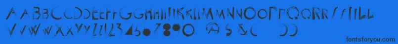 ScrapistRegular Font – Black Fonts on Blue Background