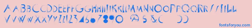 Police ScrapistRegular – polices bleues sur fond rose