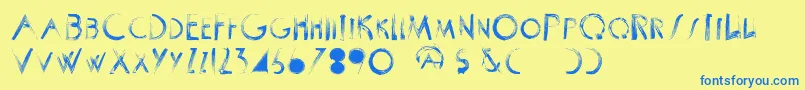 ScrapistRegular Font – Blue Fonts on Yellow Background