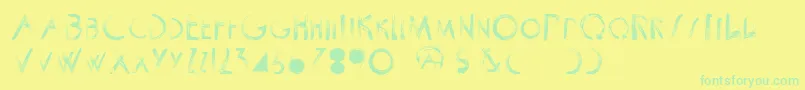 ScrapistRegular-Schriftart – Grüne Schriften auf gelbem Hintergrund