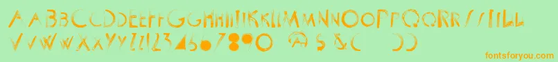 Police ScrapistRegular – polices orange sur fond vert