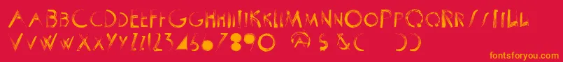 ScrapistRegular Font – Orange Fonts on Red Background