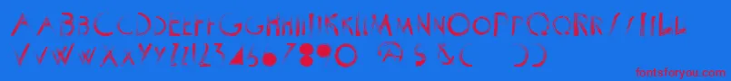 フォントScrapistRegular – 赤い文字の青い背景
