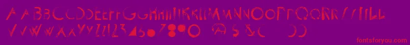 ScrapistRegular Font – Red Fonts on Purple Background