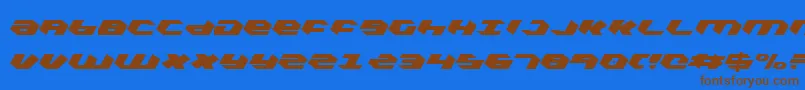 KubrickCondensedLight-Schriftart – Braune Schriften auf blauem Hintergrund