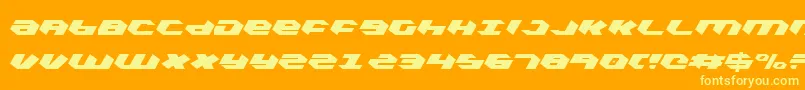 Fonte KubrickCondensedLight – fontes amarelas em um fundo laranja