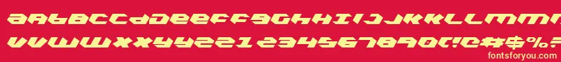 フォントKubrickCondensedLight – 黄色の文字、赤い背景