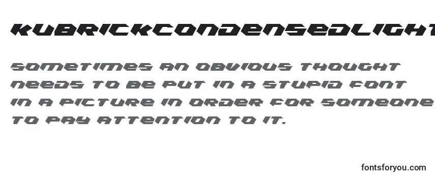 Review of the KubrickCondensedLight Font