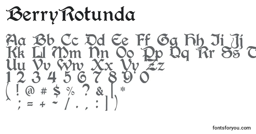 Шрифт BerryRotunda – алфавит, цифры, специальные символы