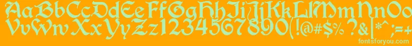 BerryRotunda Font – Green Fonts on Orange Background