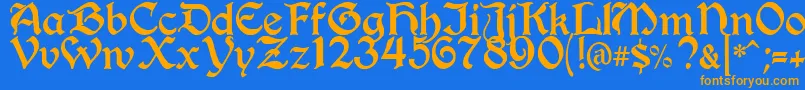 BerryRotunda Font – Orange Fonts on Blue Background