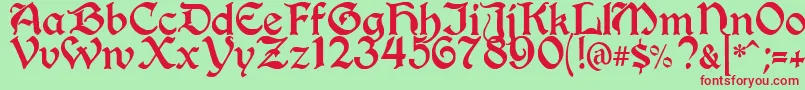 BerryRotunda-Schriftart – Rote Schriften auf grünem Hintergrund