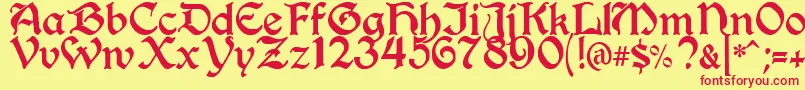 BerryRotunda Font – Red Fonts on Yellow Background