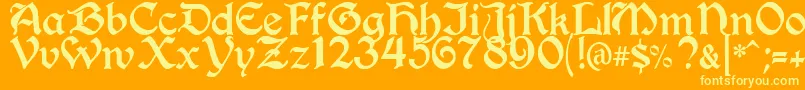 BerryRotunda Font – Yellow Fonts on Orange Background