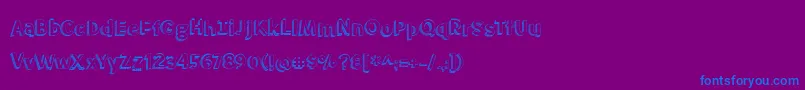 Meatloaf Font – Blue Fonts on Purple Background