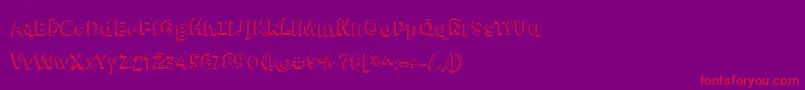 Meatloaf Font – Red Fonts on Purple Background