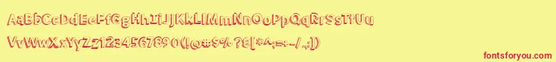 Meatloaf Font – Red Fonts on Yellow Background