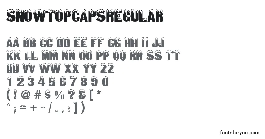 A fonte SnowtopcapsRegular – alfabeto, números, caracteres especiais