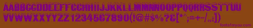 SnowtopcapsRegular Font – Purple Fonts on Brown Background