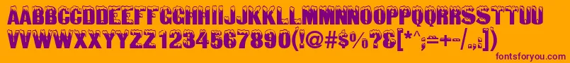 SnowtopcapsRegular Font – Purple Fonts on Orange Background