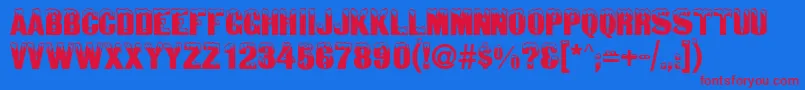 SnowtopcapsRegular Font – Red Fonts on Blue Background