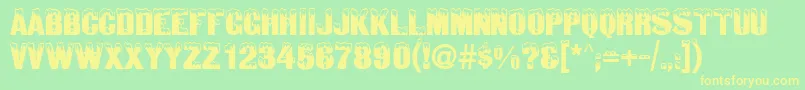 SnowtopcapsRegular Font – Yellow Fonts on Green Background