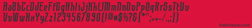 Contact-Schriftart – Schwarze Schriften auf rotem Hintergrund