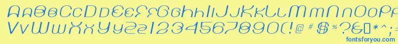 Шрифт KickinglimosRegular – синие шрифты на жёлтом фоне