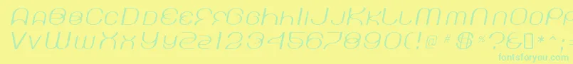 フォントKickinglimosRegular – 黄色い背景に緑の文字