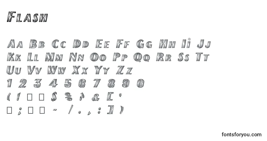 Flash (114835) Font – alphabet, numbers, special characters
