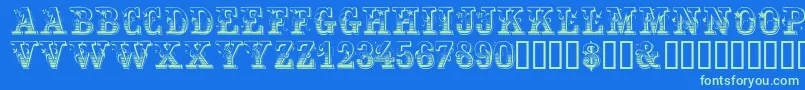 Festivacapsssk Font – Green Fonts on Blue Background