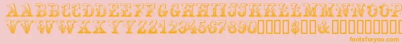 Festivacapsssk-Schriftart – Orangefarbene Schriften auf rosa Hintergrund