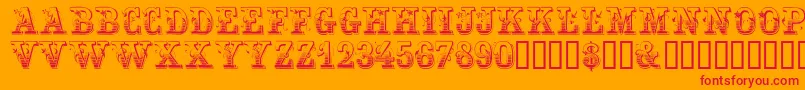 Festivacapsssk Font – Red Fonts on Orange Background