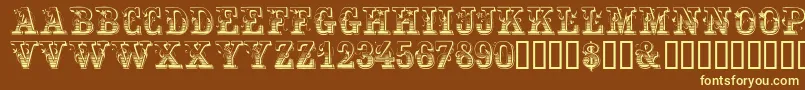 Festivacapsssk Font – Yellow Fonts on Brown Background