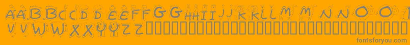 Bestioles Font – Gray Fonts on Orange Background