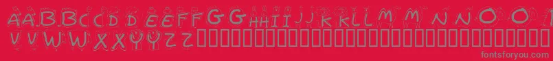 Bestioles Font – Gray Fonts on Red Background