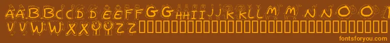 Bestioles Font – Orange Fonts on Brown Background
